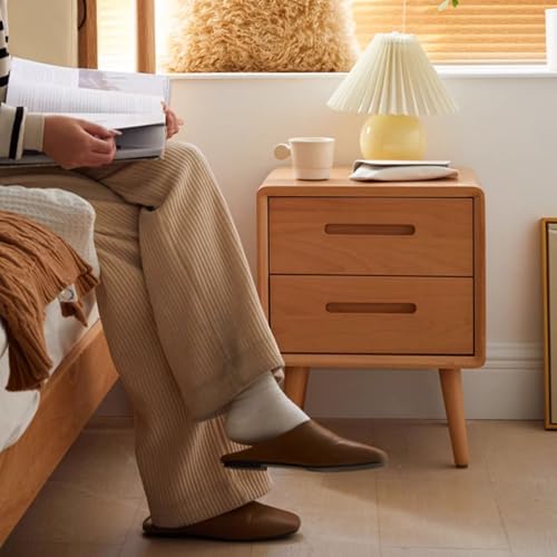 Solid Wood Night Stand with Two Drawers R30487