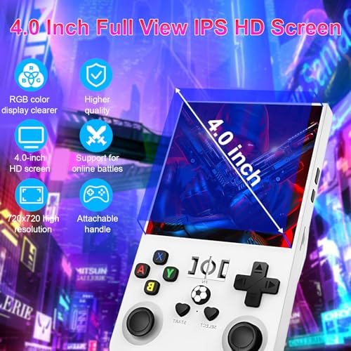 Retro Handheld Game Console, 4-inch IPS Screen, 64GB TF Card, Black T735