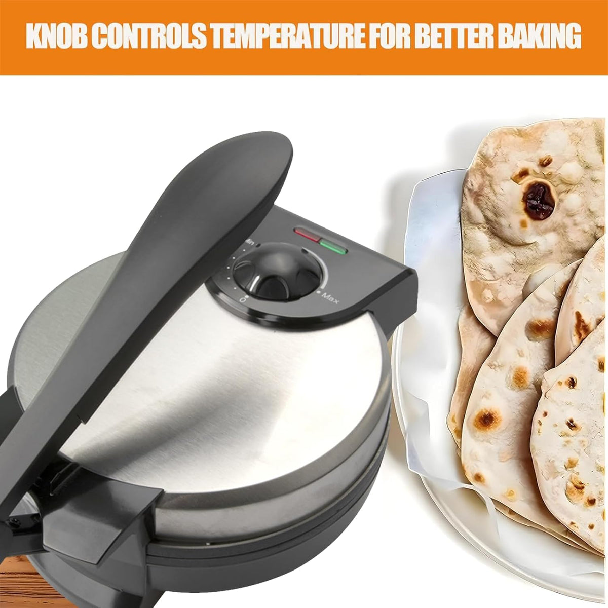 8 Inch Stainless Steel Non-Stick Electric Tortilla Maker V86966