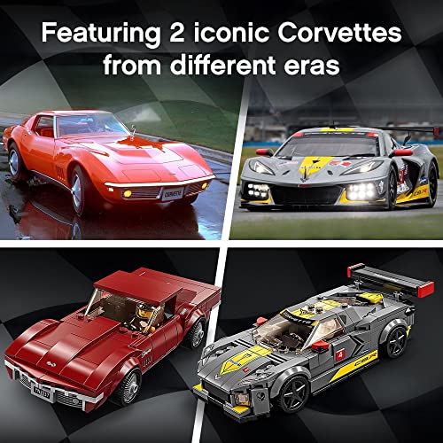 Chevrolet Corvette C8.R Race Car and 1969 Chevrolet Corvette Building Kit (512 Pieces) J125
