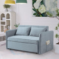 Bluish Grey Chenille Fabric Double Sofa Bed with Pull-Out Bed T6018