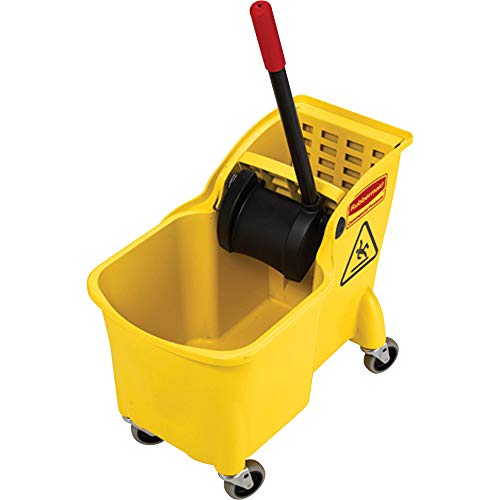 31 QT Yellow Mop Bucket and Wringer Combo on Wheels Q854221