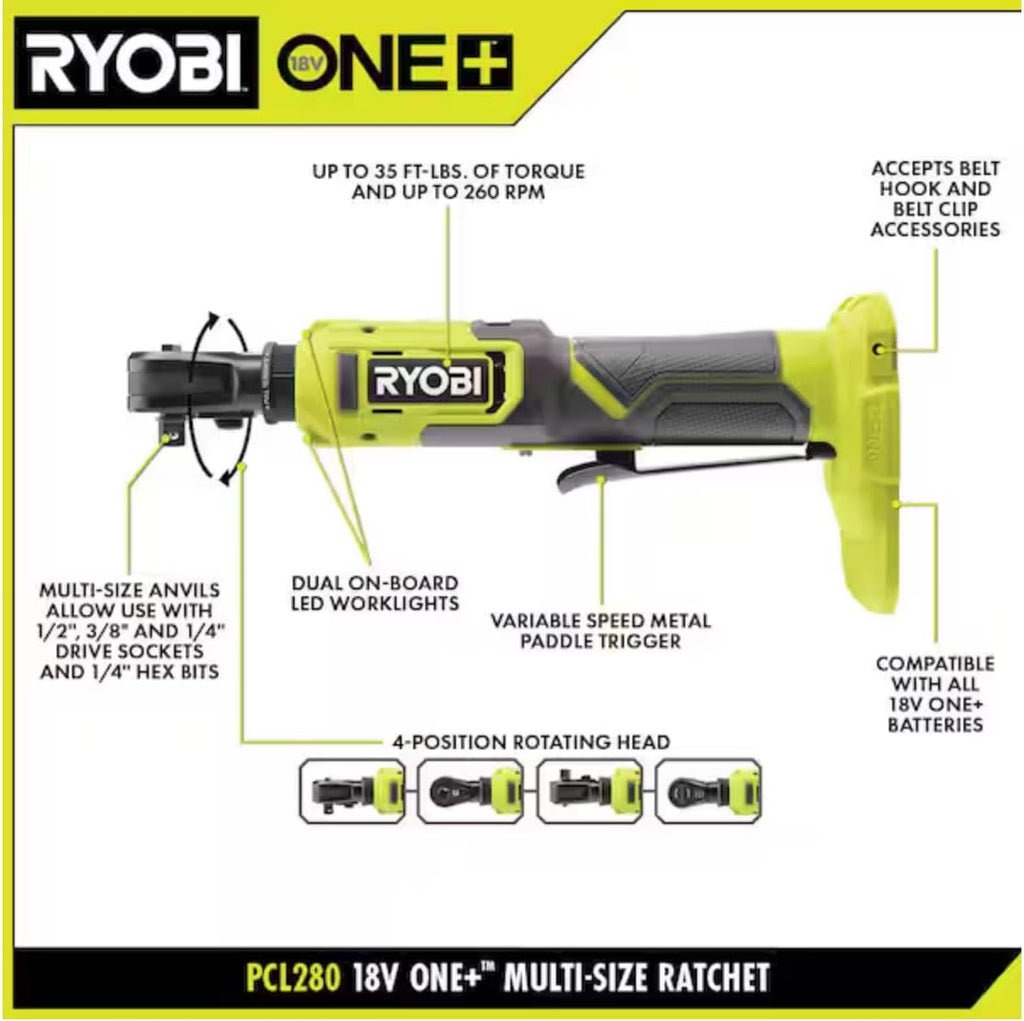 18V Cordless Multi Size Ratchet J885