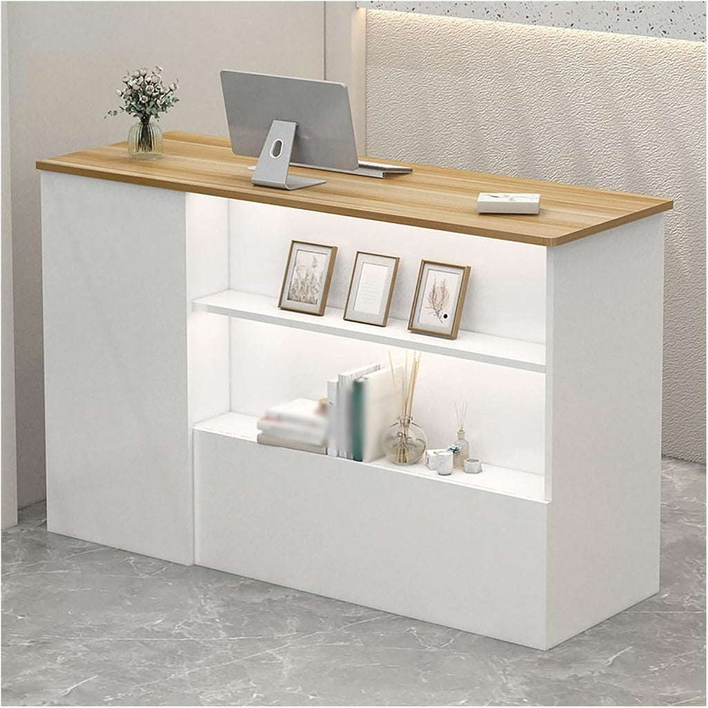 Reception Desk with Counter and Lockable Drawers Y96376