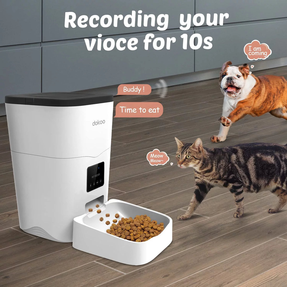 Large Capacity Smart Pet Feeder 3L Auto Dog Food Dispenser with Timer Setting Voice Recorder App Control H979