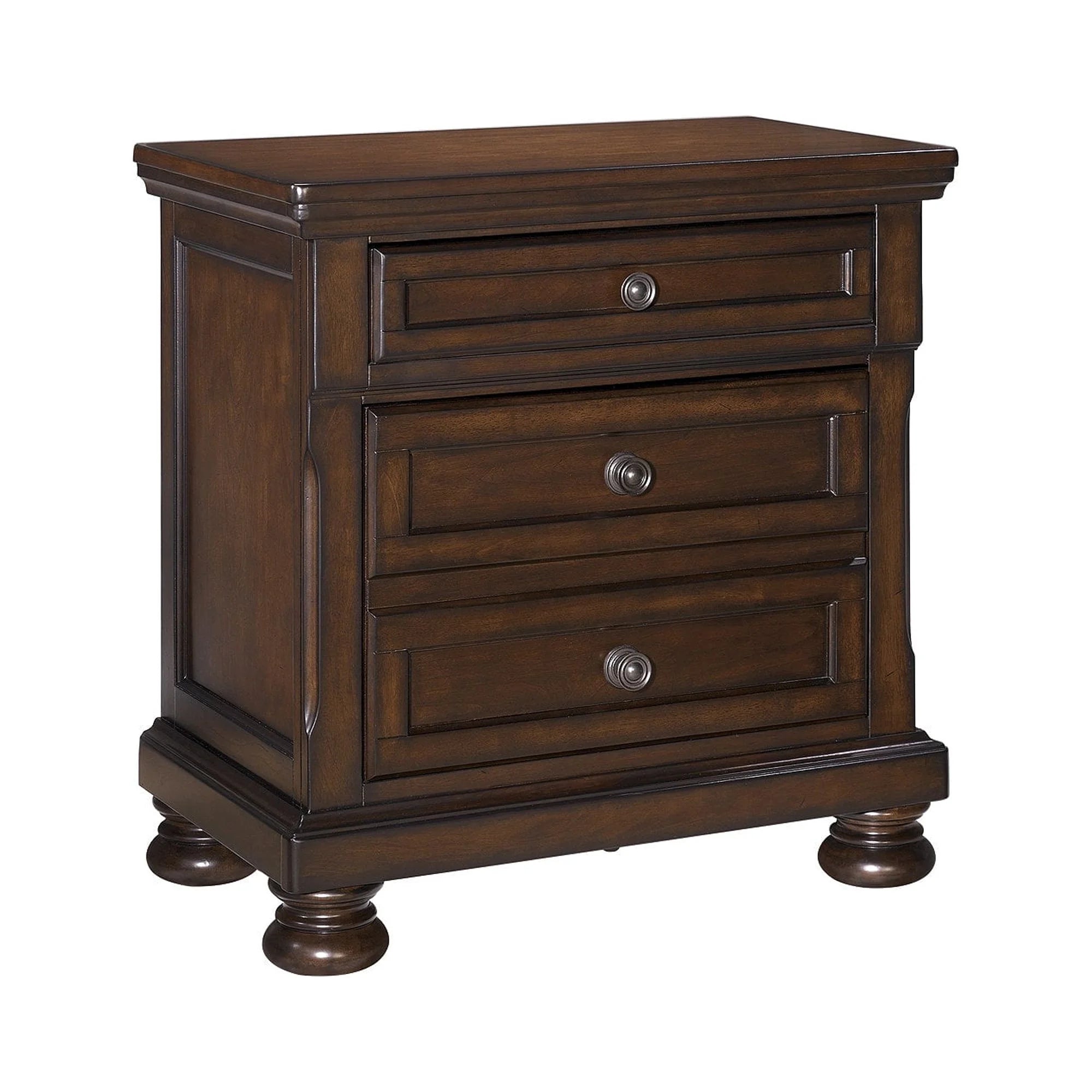 2 Drawer Nightstand, Dark Brown Y60740