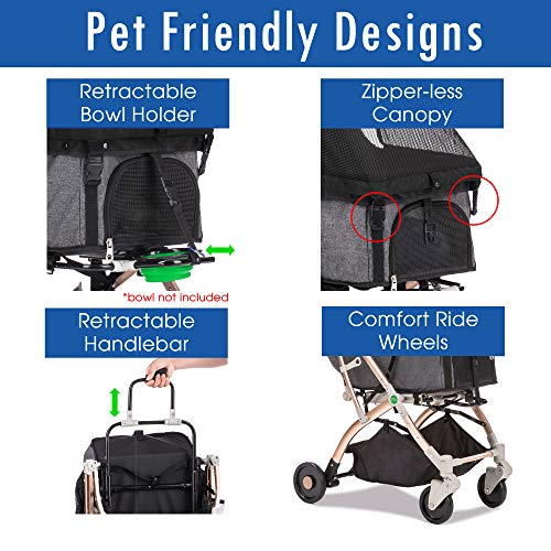 Taupe Light-Weight Pet Stroller with Aluminum Frame R56478