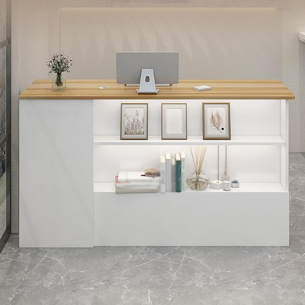 Reception Desk with Counter and Lockable Drawers Y96376