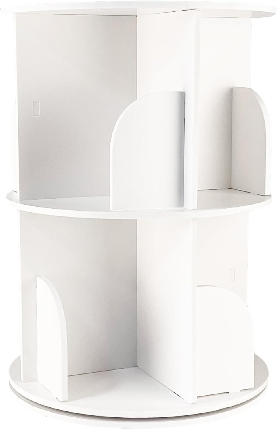 White 2 Tier Rotating Bookshelf W631555
