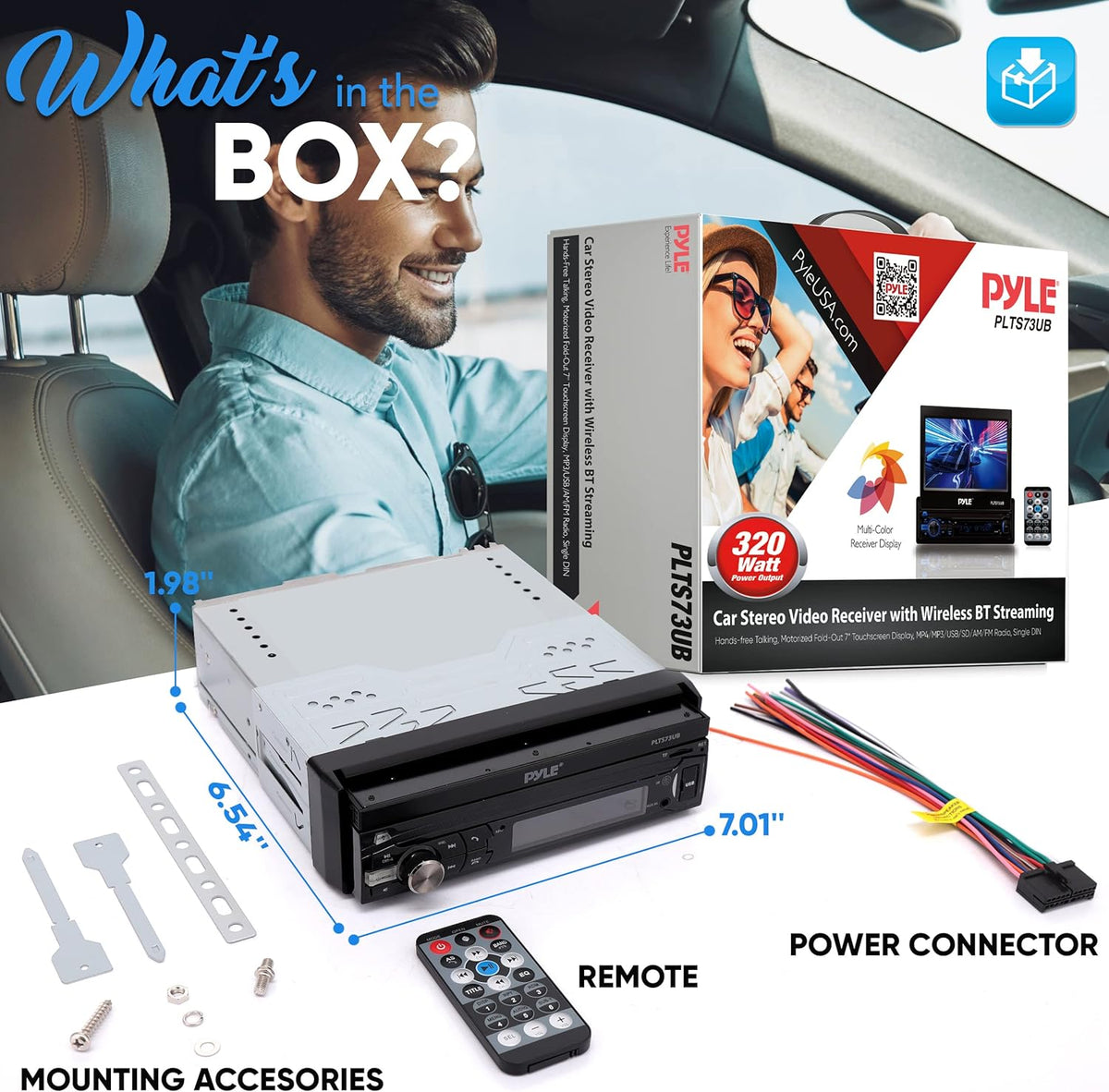 Single DIN 7" Touchscreen Multimedia Car Stereo Video Receiver L98696