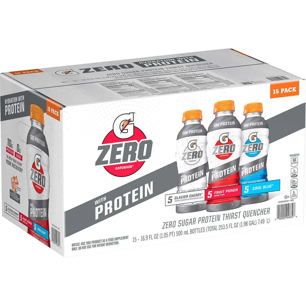 Zero Sugar Protein Thirst Quencher Variety 16.9 Fl Oz 15 Count Bottle B38454