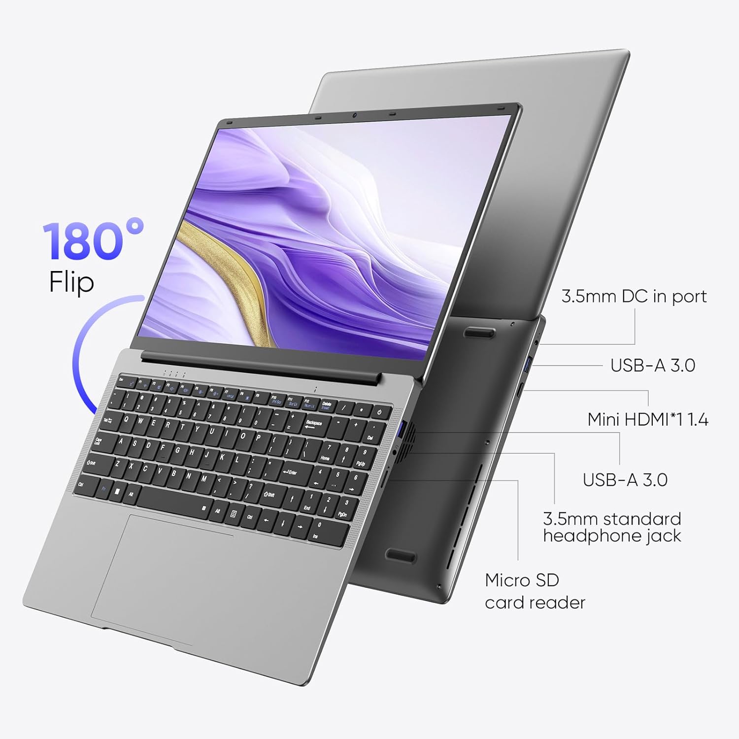 15.6" Windows 11 Pro Laptop, 8GB RAM 256GB Storage, Intel Celeron N4000, Silver V325346