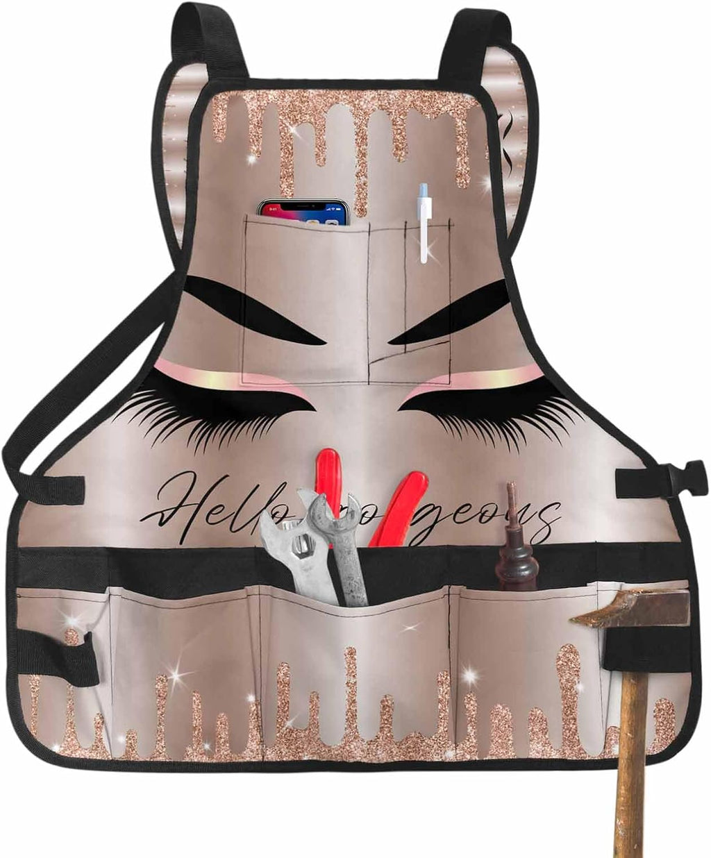Durable Waxed Canvas Work Apron with 16 Tool Pockets H942