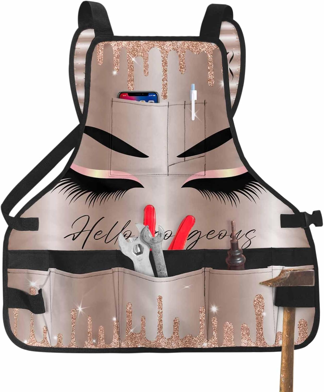 Durable Waxed Canvas Work Apron with 16 Tool Pockets H942