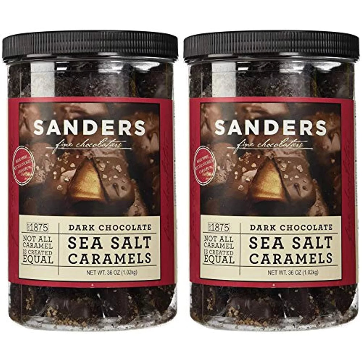 Dark Chocolate Sea Salt Caramels, 36 ounces (2.25 pounds), 2 Pack Q37126
