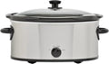 6 Quart Oval Stainless Steel Slow Cooker with Glass Lid U852