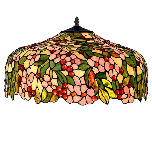 Peach Stained Glass 3-Light Table Lamp D8222