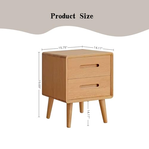 Solid Wood Night Stand with Two Drawers R30487