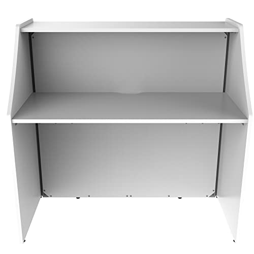 Curved Modern Office Desk, 124" x 49", Mocha X764