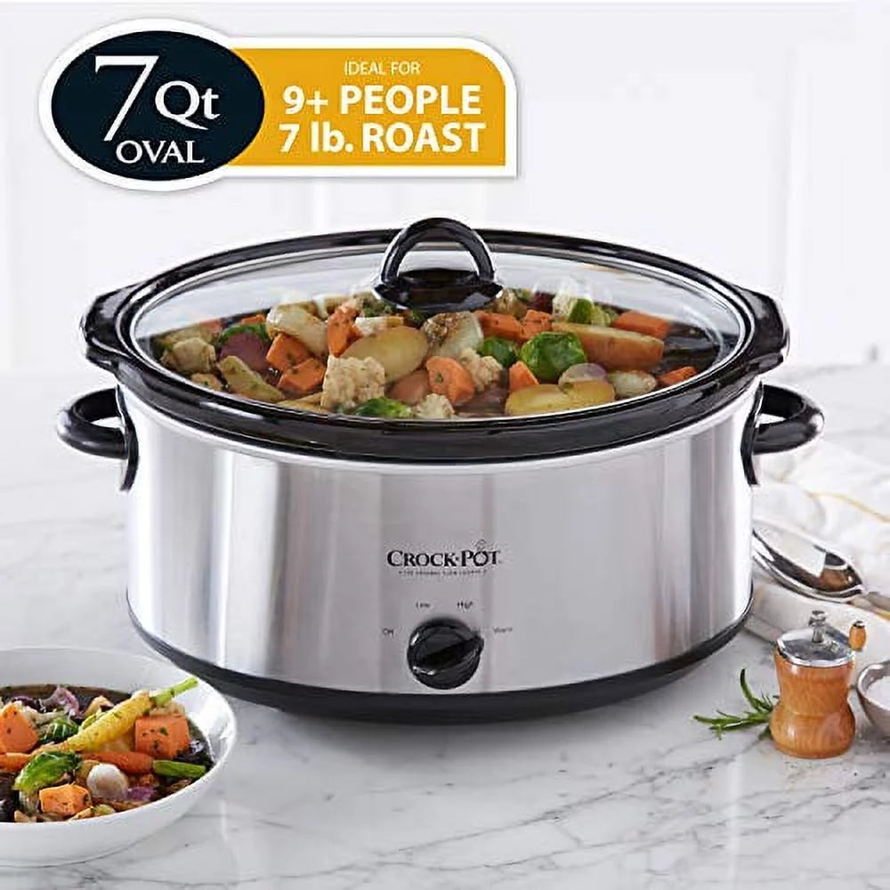 7 Quart Oval Manual Slow Cooker Stainless Steel W6916