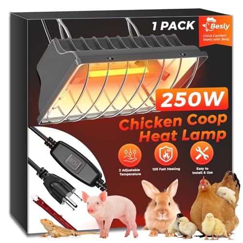 250W Waterproof Infrared Heat Lamp with Adjustable Temp & Height S799188