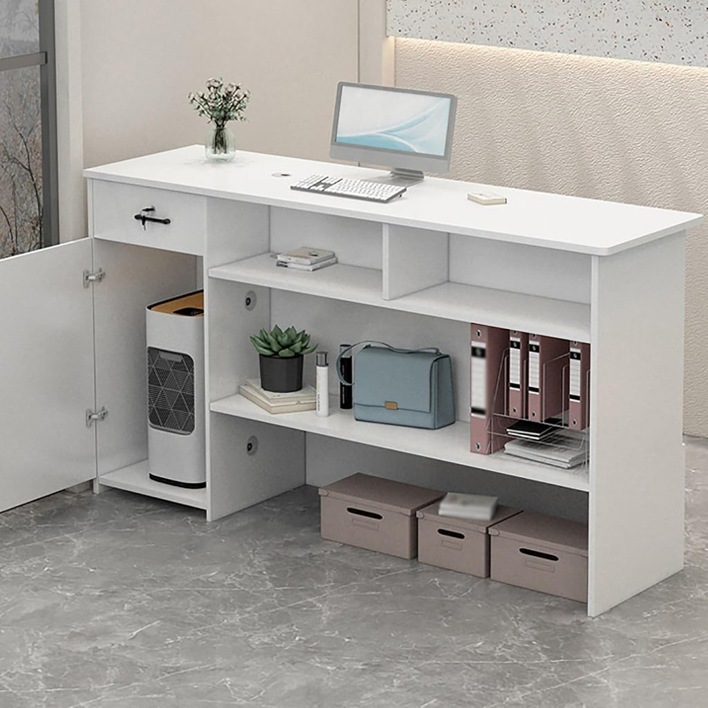 Reception Desk with Counter and Lockable Drawers Y96376