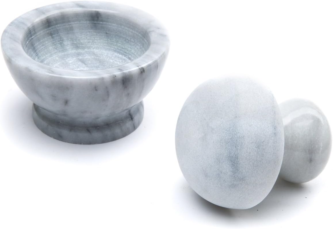 White Marble Mortar and Pestle V64091