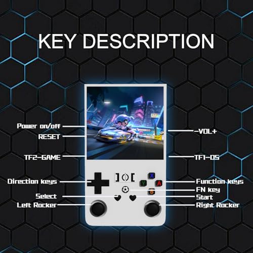 Retro Handheld Game Console, 4-inch IPS Screen, 64GB TF Card, Black T735