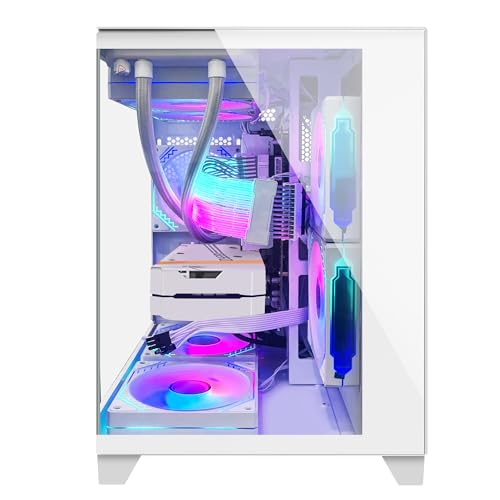 White AMD Ryzen 7 5700X RTX 4070 Super 12G 32GB DDR4 RAM 1TB M.2 PCIE SSD 1TB SATA SSD Windows 11 Pro 64-bit Desktop Computer Y884