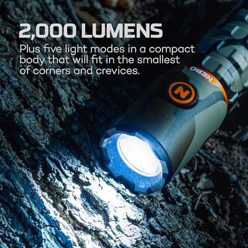 2000 Lumen Rechargeable LED Flashlight with Removable Clip J557