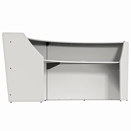 Curved Modern Office Desk, 124" x 49", Mocha X764
