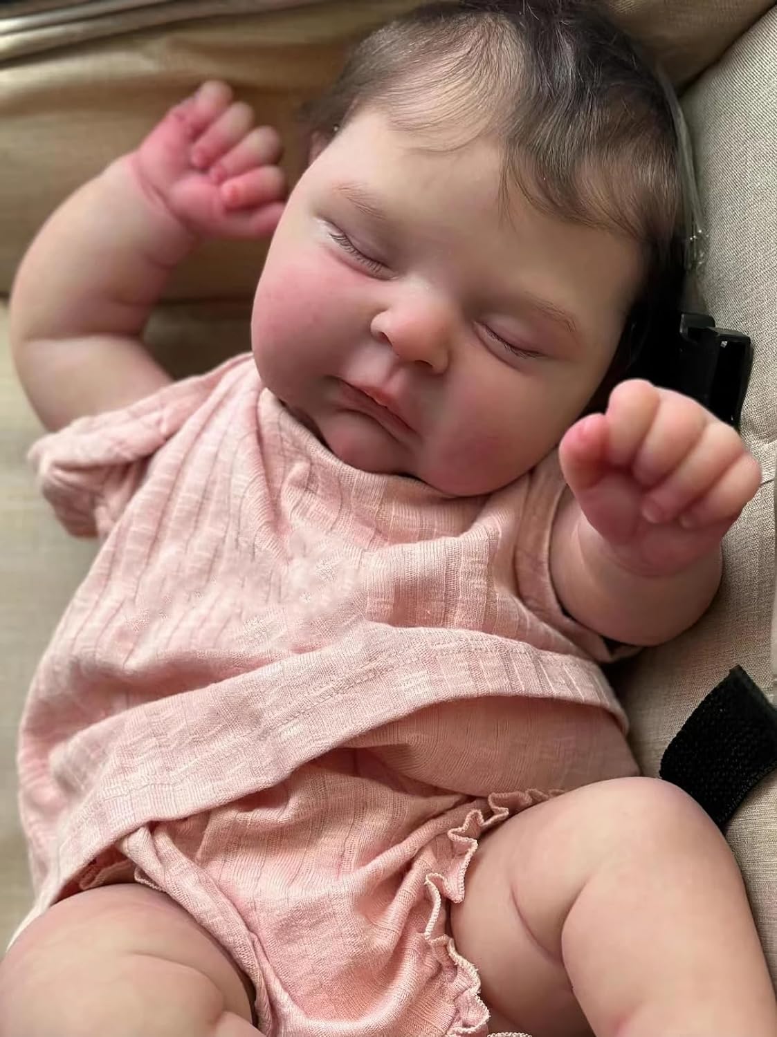 19 Inches Sleeping Realistic Newborn Girl Doll with Weighted Cloth Body and Vinyl Limbs Z247985