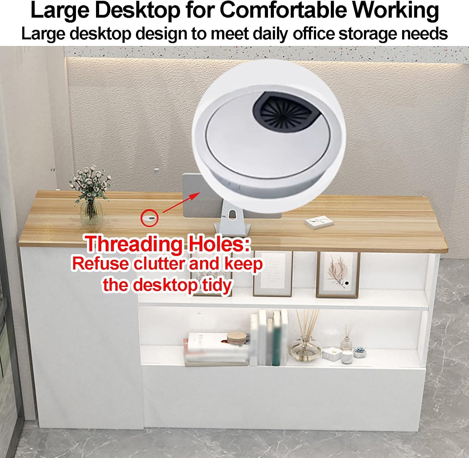 Reception Desk with Counter and Lockable Drawers Y96376