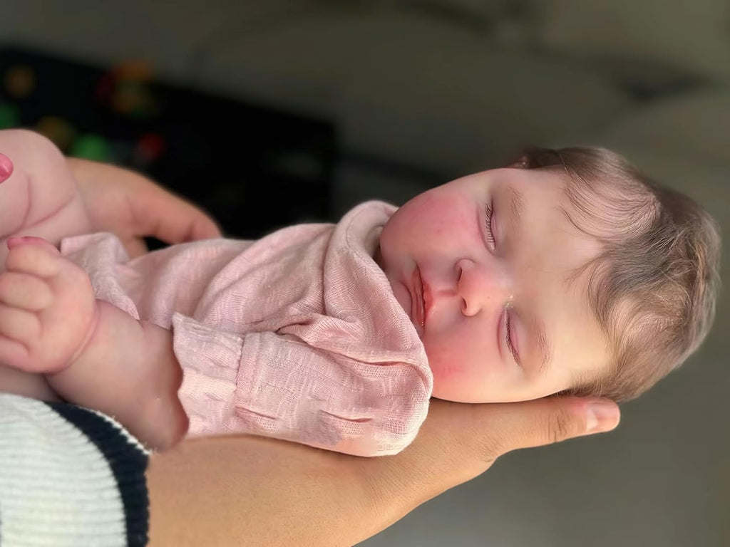 19 Inches Sleeping Realistic Newborn Girl Doll with Weighted Cloth Body and Vinyl Limbs Z247985