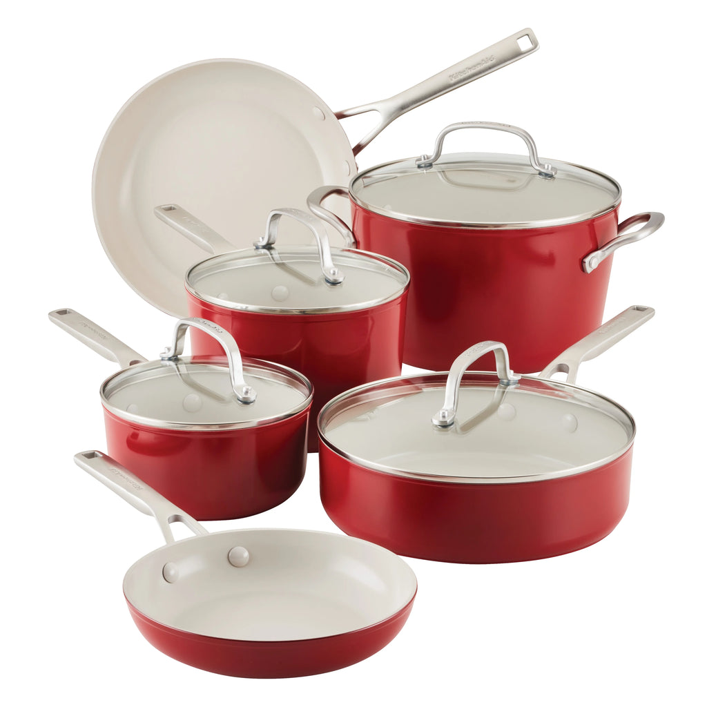 10 Piece Hard Anodized Ceramic Nonstick Cookware Set U36268