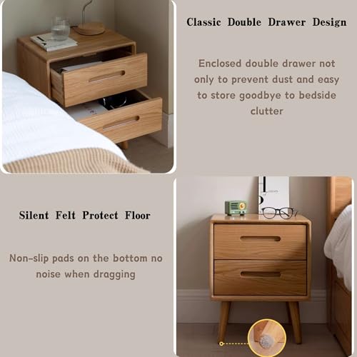 Solid Wood Night Stand with Two Drawers R30487