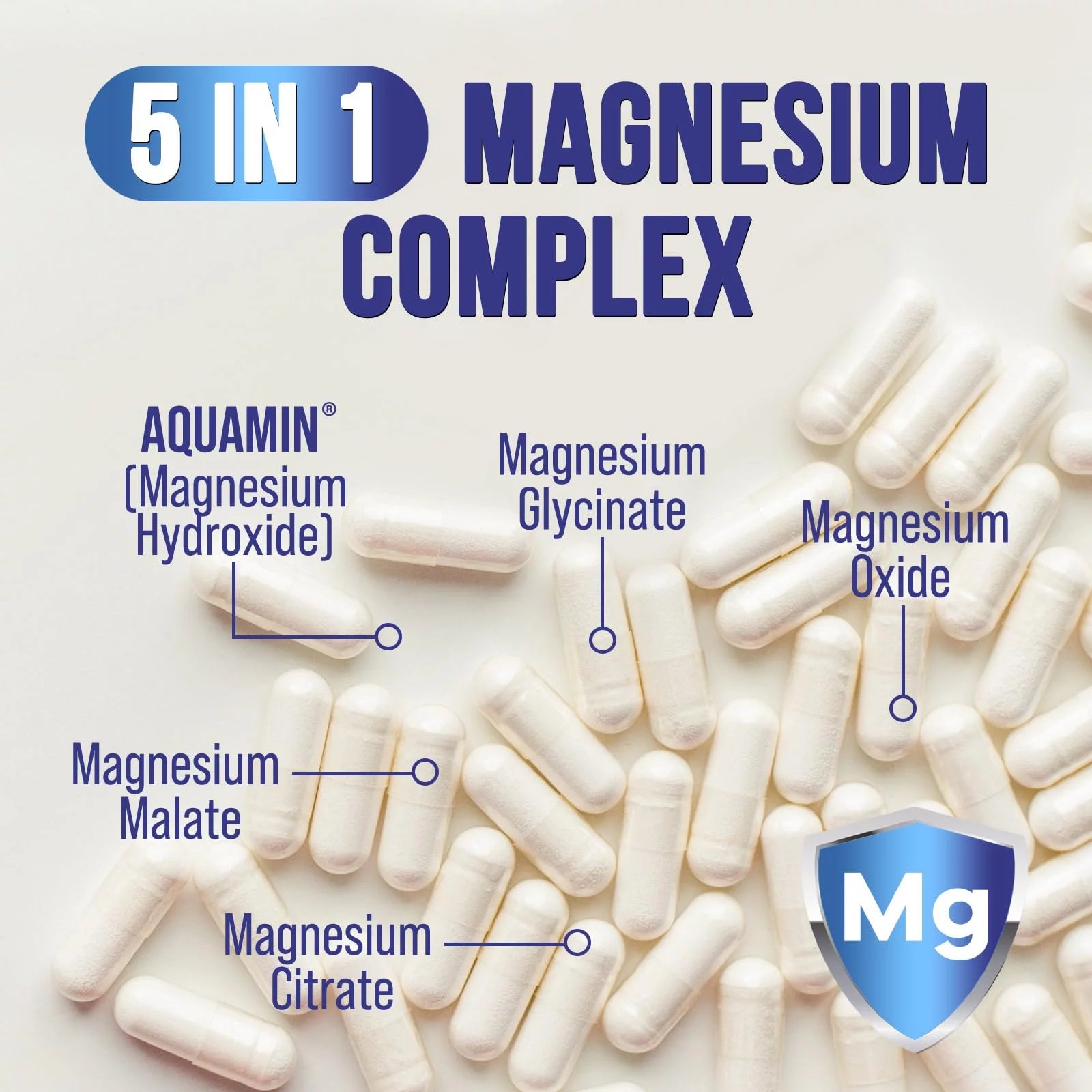Magnesium Complex 500mg Chelated Magnesium Capsules, 120 Capsules S434859