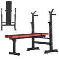 Adjustable Weight Bench with Squat Rack 660lbs Foldable Y13677