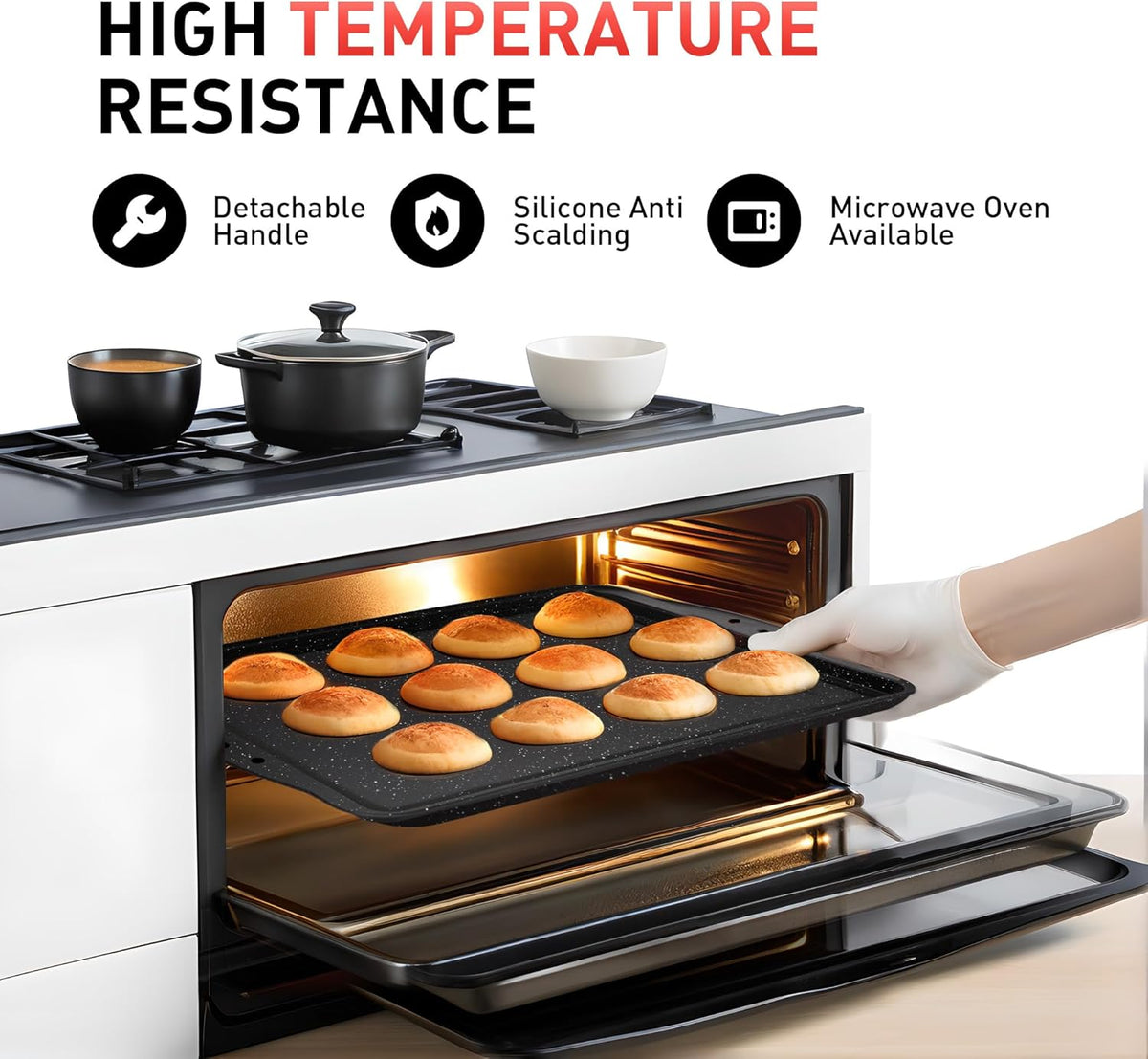 18-Piece Nonstick Carbon Steel Black Baking Pans Set R31378