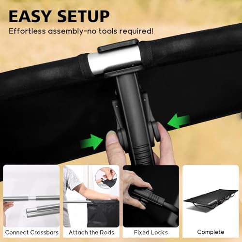 Ultralight Portable Folding Camping Cot, Black O8893