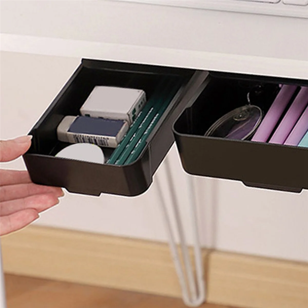 Black Self-Adhesive Desk Drawer Organizer H935
