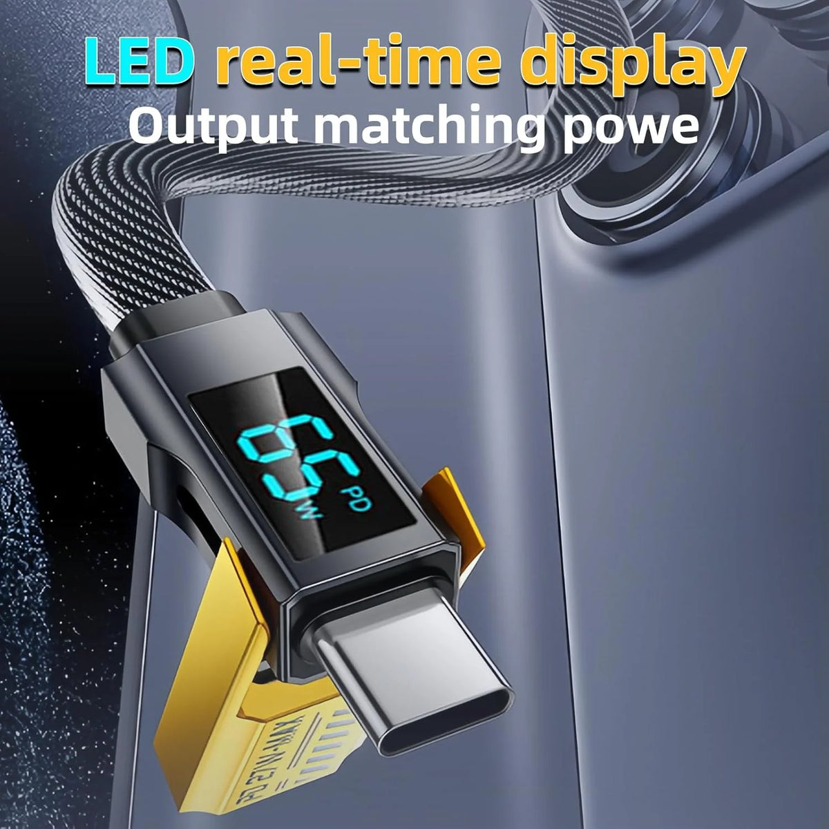 4-in-1 6.6FT fast charging cable with LED display W957