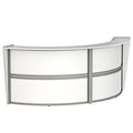 Curved Modern Office Desk, 124" x 49", Mocha X764