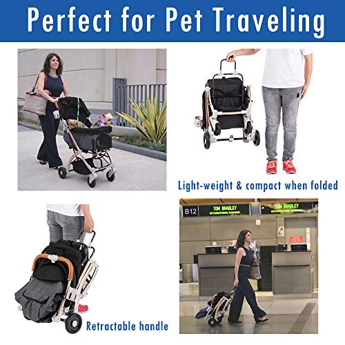 Taupe Light-Weight Pet Stroller with Aluminum Frame R56478