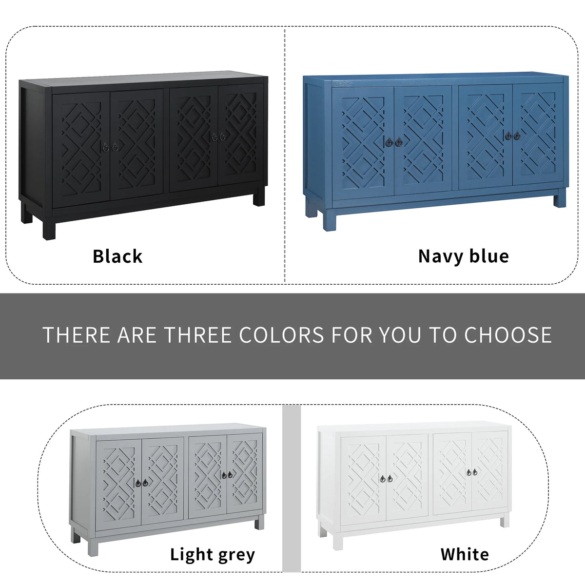 White 2-Door Storage Cabinet with Metal Legs and Adjustable Shelves O26619