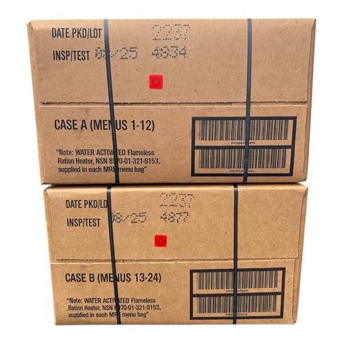 MRE Meals Ready to Eat Cases 2025 inspection Military Emergency Meals Camping (24 meals) M92198