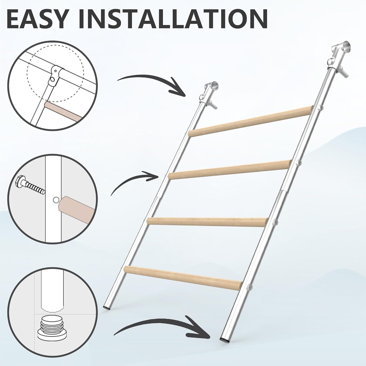 Large Metal Chicken Perch Ladder (55.9''L X 41.7'' W) L570544