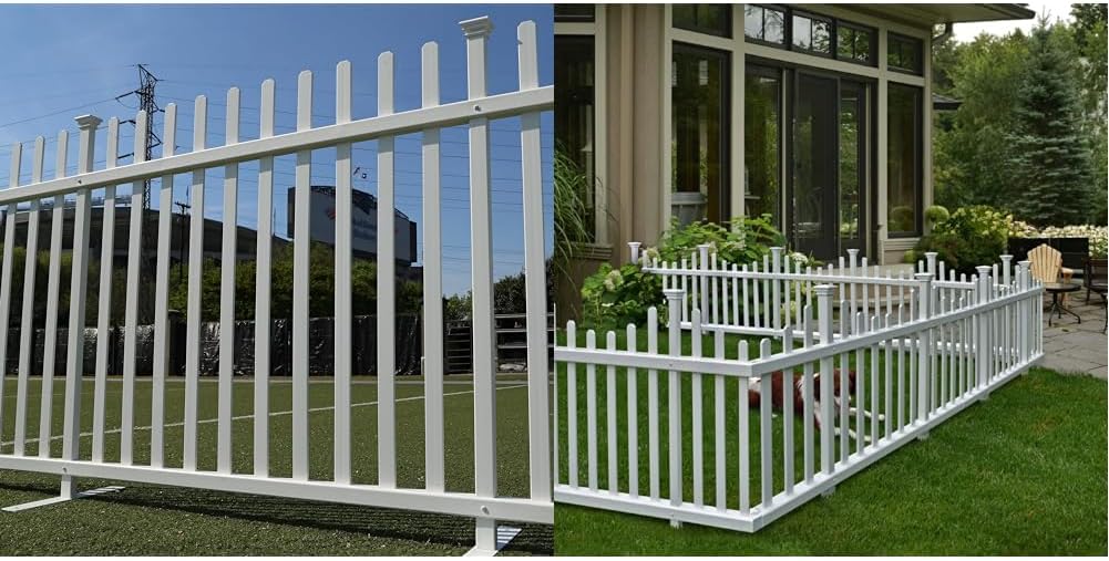 42" H x 92" W Lightweight Portable Vinyl Picket Fence Kit, 2 Panels R7030