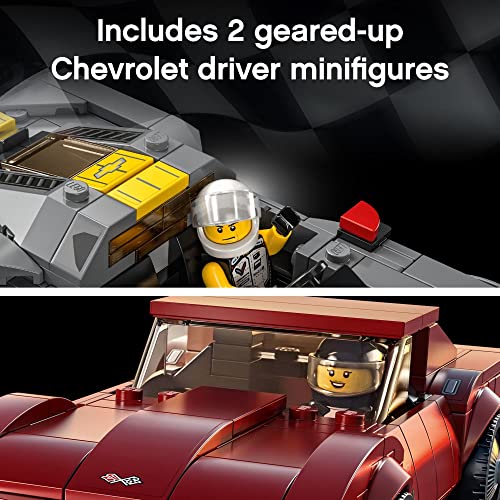 Chevrolet Corvette C8.R Race Car and 1969 Chevrolet Corvette Building Kit (512 Pieces) J125