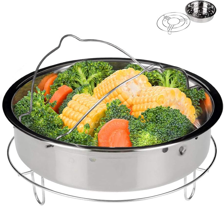 Stainless Steel 6-quart Electric Pressure Cooker Steam Rack Steamer Basket Insert Set M3485